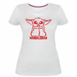 Женская премиум футболка Baby Yoda - PrintSalon