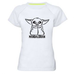 Женская футболка для спорта Baby Yoda - PrintSalon