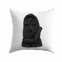 Подушка Балаклава с пистолетом-PrintSalon Подушка Балаклава с пистолетом