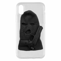 Чехол для iPhone X/Xs Балаклава с пистолетом - PrintSalon