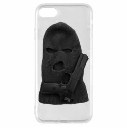 Чехол для iPhone 8 Балаклава с пистолетом - PrintSalon