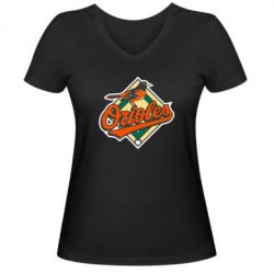 Женская футболка с V-образным вырезом Baltimore Orioles - PrintSalon