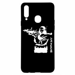 Чехол для Samsung A20s Bancsy Mona Lisa - PrintSalon