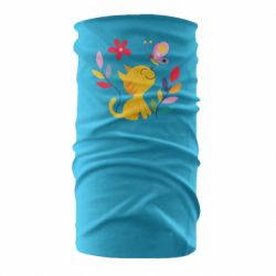 Бандана Cat, Flowers and Butterfly - PrintSalon