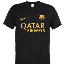 Мужская футболка  с V-образным вырезом Барселона - PrintSalon