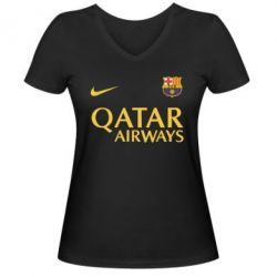 Женская футболка с V-образным вырезом Барселона - PrintSalon