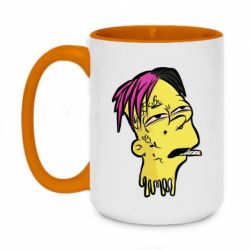 Чашка двухцветная 420ml Bart as Lil Peep - PrintSalon