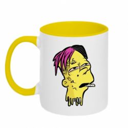 Чашка двухцветная 320ml Bart as Lil Peep - PrintSalon