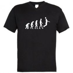 Чоловіча футболка з V-подібним вирізом Basketball Evolution - PrintSalon