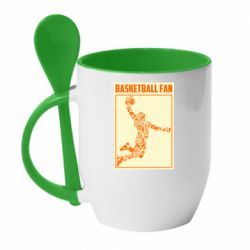 Чашка с ложкой Basketball fan - PrintSalon