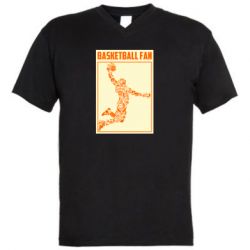 Мужская футболка  с V-образным вырезом Basketball fan - PrintSalon