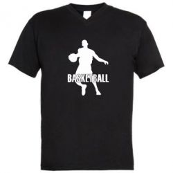 Чоловіча футболка з V-подібним вирізом Basketball - PrintSalon