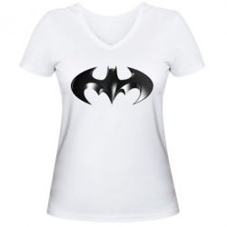 Жіноча футболка з V-подібним вирізом Batman "3d Logo" - PrintSalon