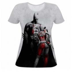 Женская футболка 3D Batman and Harley Quinn - PrintSalon