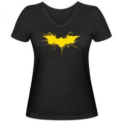 Женская футболка с V-образным вырезом Batman cracks - PrintSalon