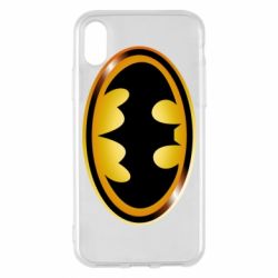 Чохол для iPhone X/Xs Batman logo Gold - PrintSalon