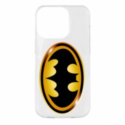 Чохол для iPhone 14 Pro Batman logo Gold - PrintSalon