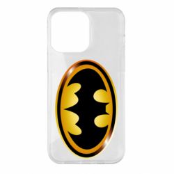 Чохол для iPhone 14 Pro Max Batman logo Gold - PrintSalon