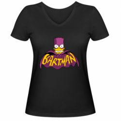 Жіноча футболка з V-подібним вирізом Bartman simpson - PrintSalon