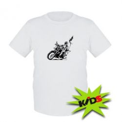 Детская футболка Байкер на мотоцикле - PrintSalon