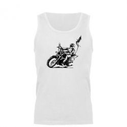 Мужская майка Байкер на мотоцикле - PrintSalon