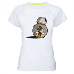Женская футболка для спорта BB-8 and Mickey Mouse - PrintSalon