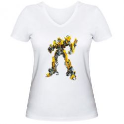 Женская футболка с V-образным вырезом Bumblebee (Bee) - PrintSalon