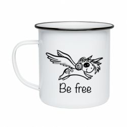 Кружка эмалированная Be free unicorn - PrintSalon