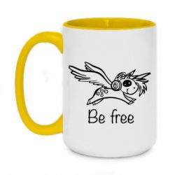 Чашка двухцветная 420ml Be free unicorn - PrintSalon