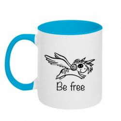 Чашка двухцветная 320ml Be free unicorn - PrintSalon
