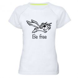 Женская футболка для спорта Be free unicorn - PrintSalon