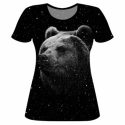Женская футболка 3D Bear and stars - PrintSalon