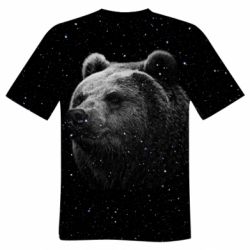 Мужская футболка 3D Bear and stars - PrintSalon