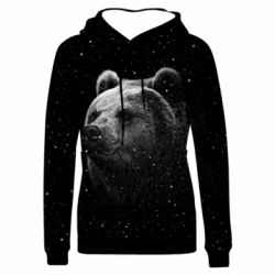 Жіноче 3D худі Bear and stars-PrintSalon Жіноче 3D худі Bear and stars