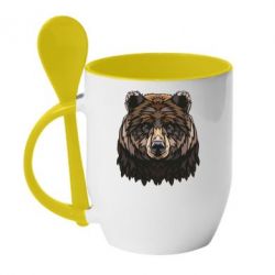 Чашка з ложкою Bear graphic - PrintSalon