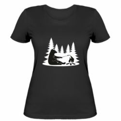 Женская футболка Bear on picnic - PrintSalon