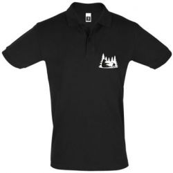 Мужское поло Bear on picnic - PrintSalon