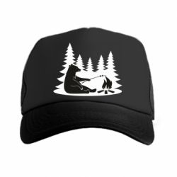 Кепка-тракер Bear on picnic - PrintSalon