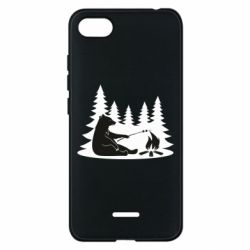 Чехол для Xiaomi Redmi 6A Bear on picnic - PrintSalon