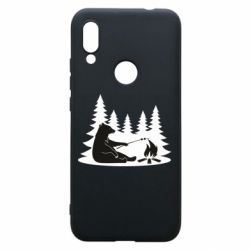 Чехол для Xiaomi Redmi 7 Bear on picnic - PrintSalon