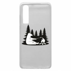 Чехол для Huawei P30 Bear on picnic - PrintSalon