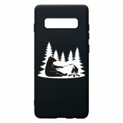 Чехол для Samsung S10+ Bear on picnic - PrintSalon