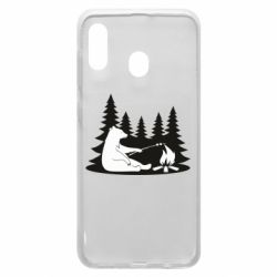 Чехол для Samsung A20 Bear on picnic - PrintSalon
