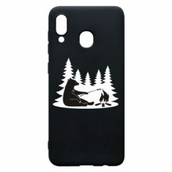 Чехол для Samsung A30 Bear on picnic - PrintSalon