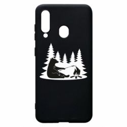 Чехол для Samsung A60 Bear on picnic - PrintSalon