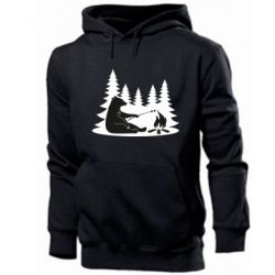 Мужское худи Bear on picnic - PrintSalon