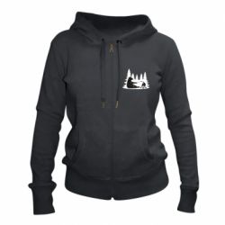 Женское худи на молнии Bear on picnic - PrintSalon