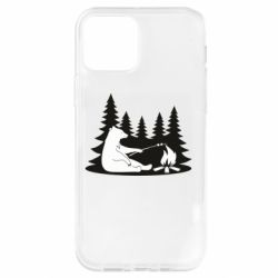 Чехол для iPhone 12 Bear on picnic - PrintSalon