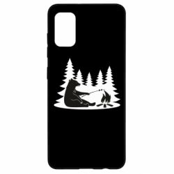 Чехол для Samsung A41 Bear on picnic - PrintSalon