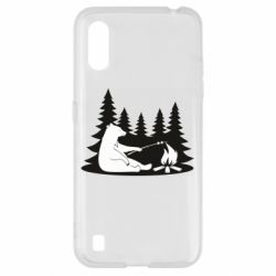 Чехол для Samsung A01/M01 Bear on picnic - PrintSalon